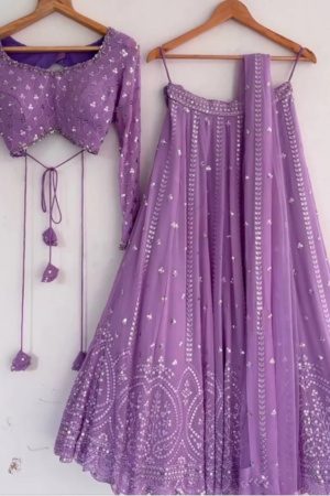 Light Purple Colour Embroidered Lehenga Choli – Graceful Elegance for Your Special Occasion