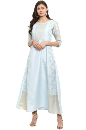 Sky Blue Printed Crepe Kurti β Effortless Elegance for Every Occasion