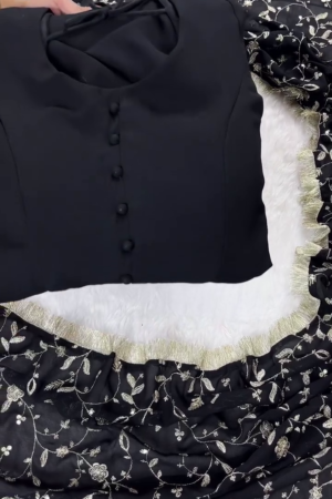 Luxe Black 3-Piece Embroidered Suit – Timeless Elegance