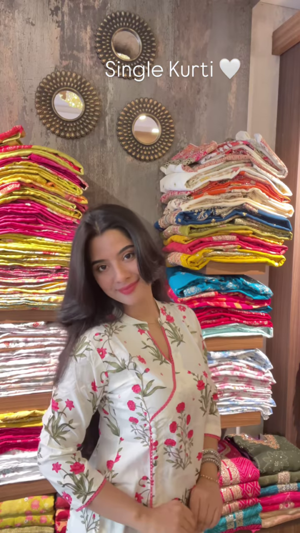 Petal Pop: Floral Wrap Kurti - A Burst of Spring in Every Stitch - Image 4