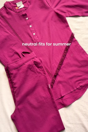 Summer Bloom: Magenta Linen Co-ord Set - Effortless Style & Comfort