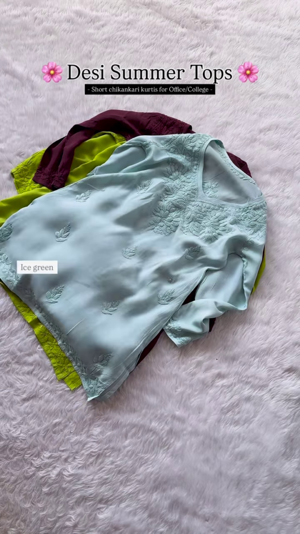 🌸 Desi Summer Top in Lemon Green – Breezy Chikankari Elegance 🌸 - Image 4