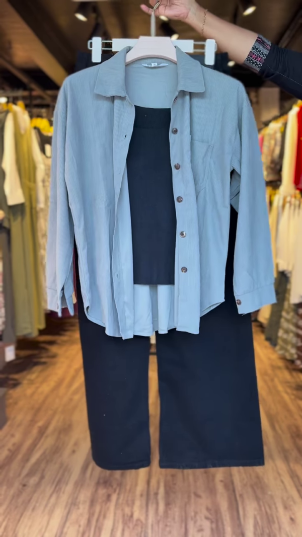 🧊 "Cool & Comfy" – Relaxed Cord Co-ord Set