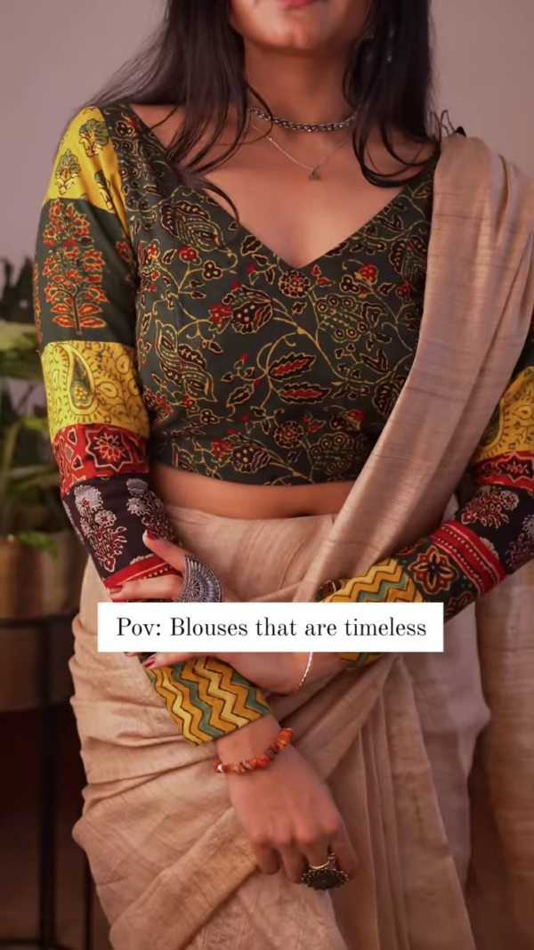 🧵 Timeless Elegance – Ajrakh-Inspired Blouse for the Modern Muse ✨ - Image 4