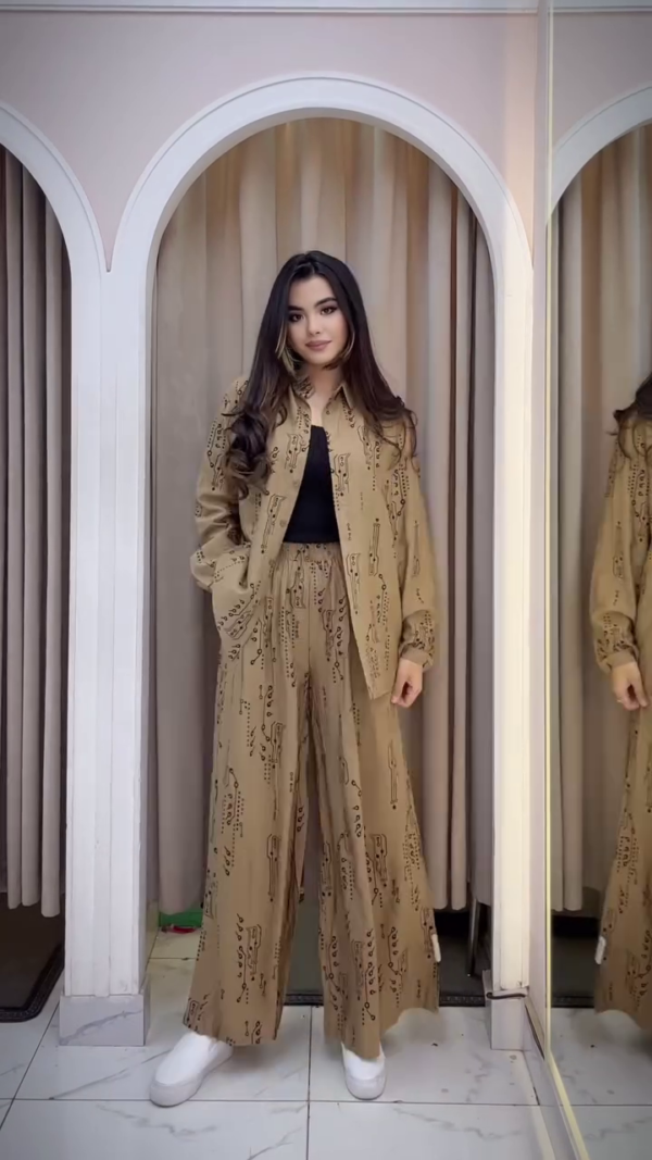 Elegant Printed Co-Ord Set - Versatile Chic in Earthy Tones - Image 4