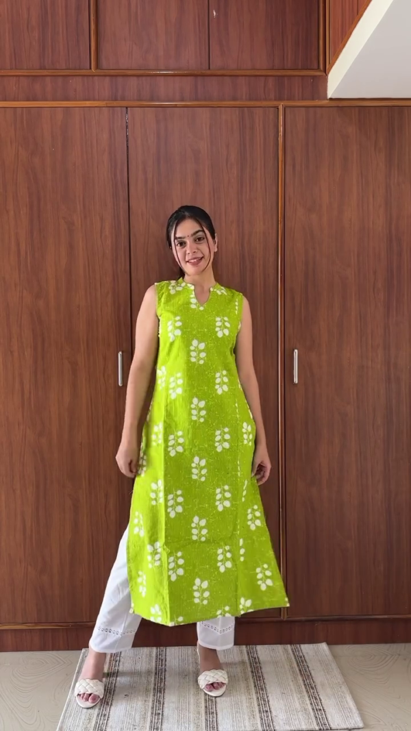 Elegant Women's Ethnic Kurta Set with Dupatta - Summer Floral & Embroidered Cotton Collection - Image 2
