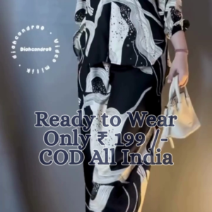 Urban Luxe Oversized Abstract Printed Co-Ord Set for Women – Premium Relaxed Fit Shirt & Wide-Leg Trousers in Monochrome Design | Ready-to-Wear Travel & Lounge Outfit