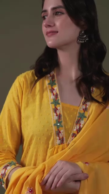 Sunshine Bliss Mustard Yellow Embroidered Lawn 3-Piece Suit 🌻✨ - Image 2