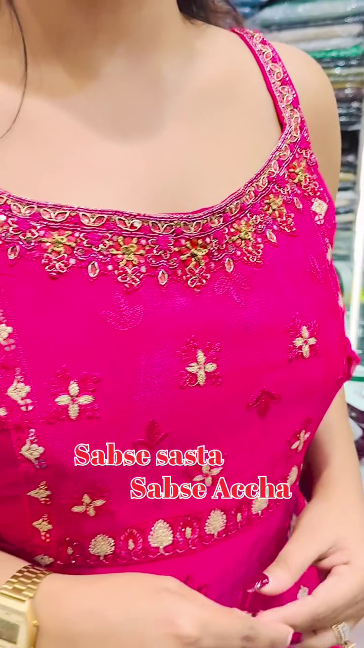 π Rani Pink Mirror Work Cotton Suit Set π«π - Image 2