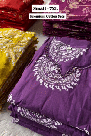 πRoyal Heritage Premium Cotton Printed Kurta Set