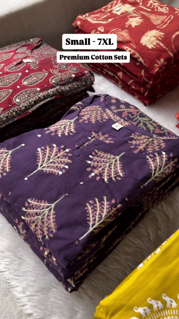 💜Royal Heritage Premium Cotton Printed Kurta Set - Image 3