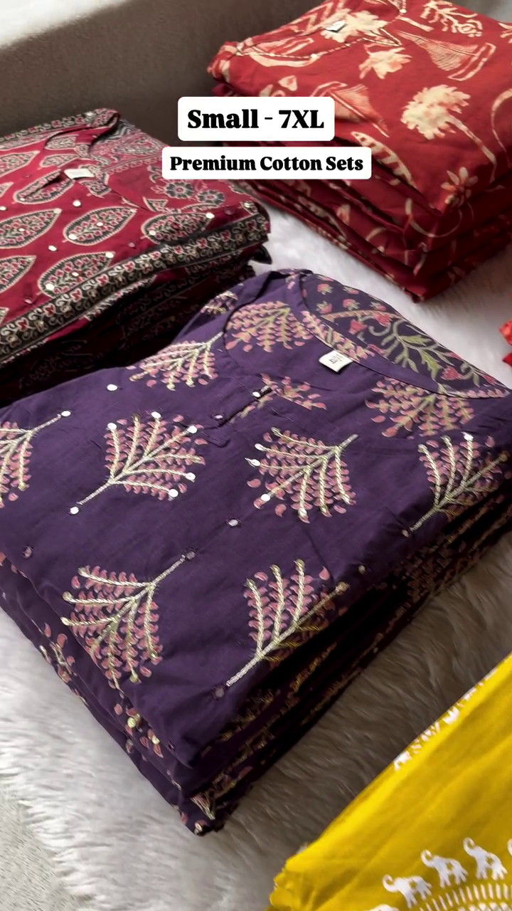 💜Royal Heritage Premium Cotton Printed Kurta Set - Image 3