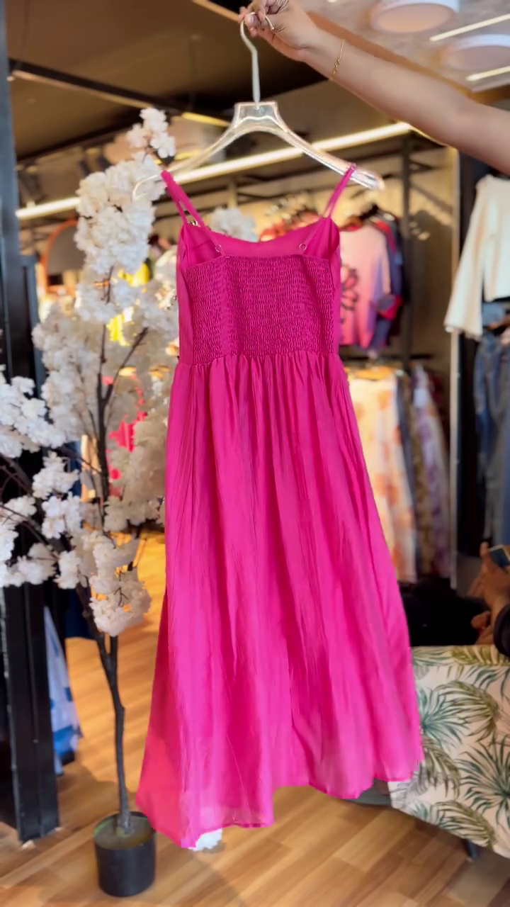 πΈ Vibrant Fuchsia Floral Midi Dress β Bloom-Inspired Summer Elegance πΈ - Image 2