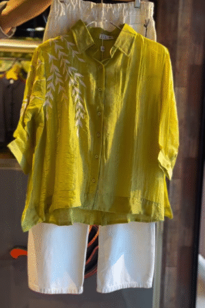 π Lime Breeze Embroidered Shirt Set β Fresh Sophistication for Effortless Days πΏ