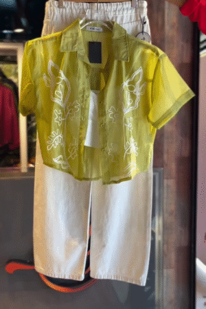 π Citrus Glow Sheer Embroidered Coord Set β A Burst of Sunshine and Modern Grace βοΈβ¨