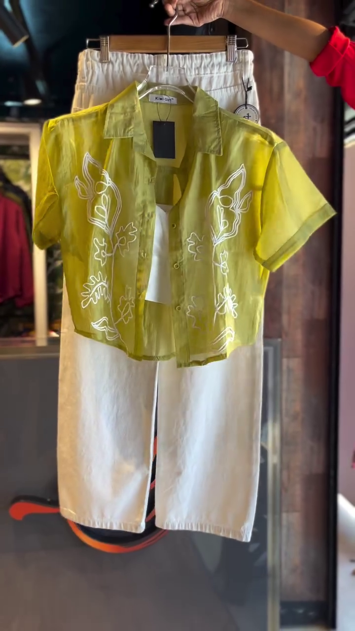 π Citrus Glow Sheer Embroidered Coord Set β A Burst of Sunshine and Modern Grace βοΈβ¨