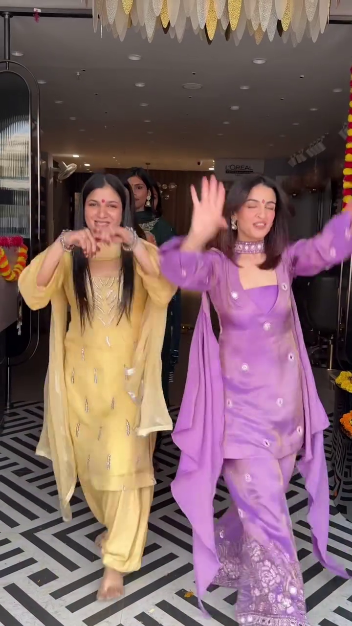 Sunset Orange and Gold Classic Zig-Zag Embroidered Punjabi Suit with Multicolor Patterned Dupatta - Image 2