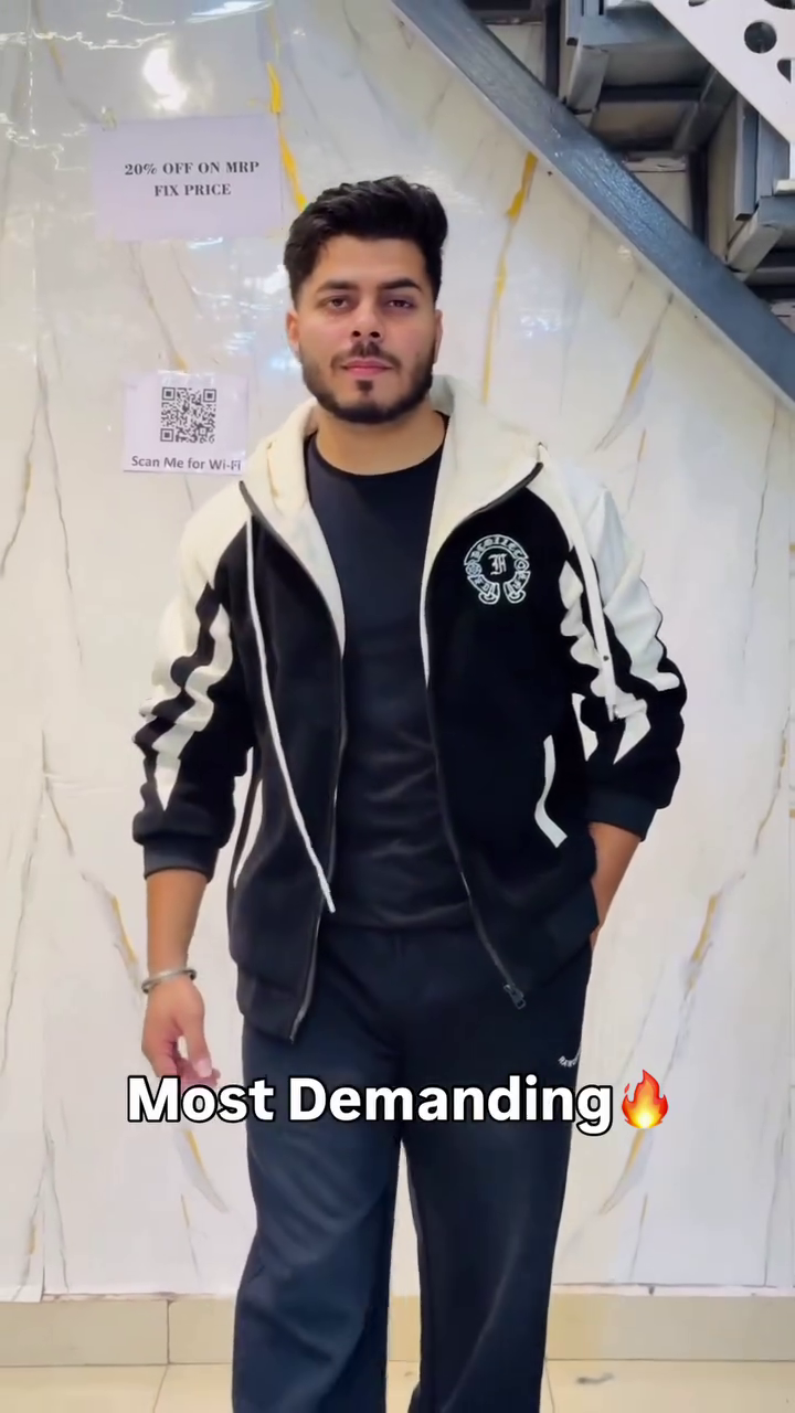 🤎Dual-Tone Taupe and White Varsity Zip-Up Hooded Sweatshirt with Sporty Stripe Sleeves – Cozy Casual Edition - Image 3