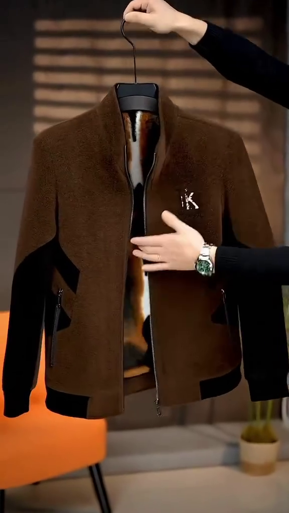 🖤🤍Black & Grey Chevron Yoke Zipper Bomber Jacket – Timeless Style Statement for Smart Casual & Urban Looks - Image 6