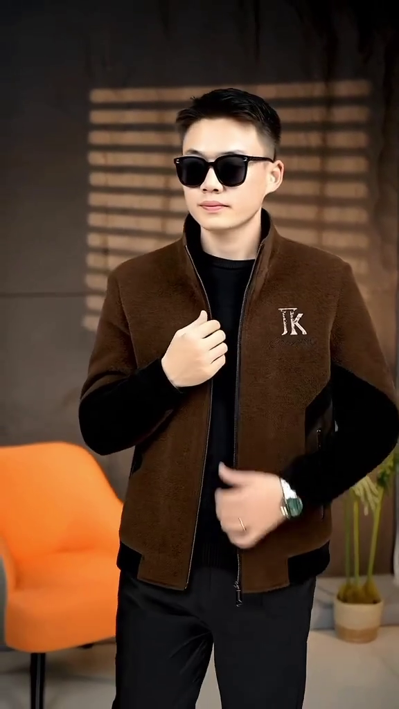 🖤🤍Black & Grey Chevron Yoke Zipper Bomber Jacket – Timeless Style Statement for Smart Casual & Urban Looks - Image 2