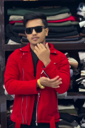 Crimson Edge Belted Jacket with Golden Touch – A Bold Fashion Icon" 🔥🧥💫