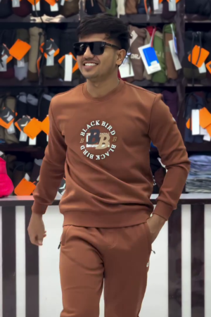 Cocoa Flight Tracksuit with Shadow Emblem – A Streetwear Symphony of Motion & Mystery" 🤎🌀🔥🕶️💫