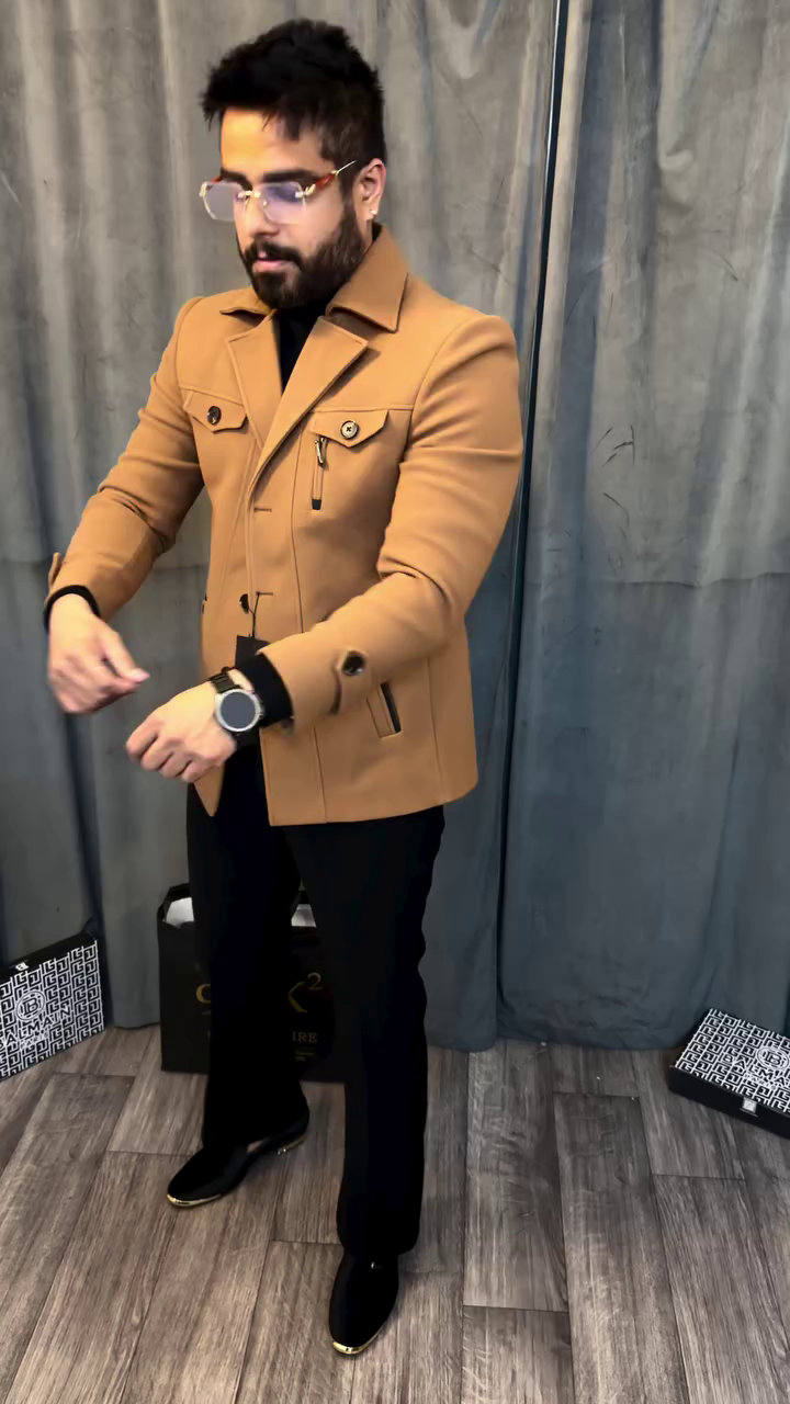 π§Έβ¨ "Golden Hour Commander" β Luxe Camel Double-Breasted Power Coat with Urban Edge β¨π§Έ - Image 2