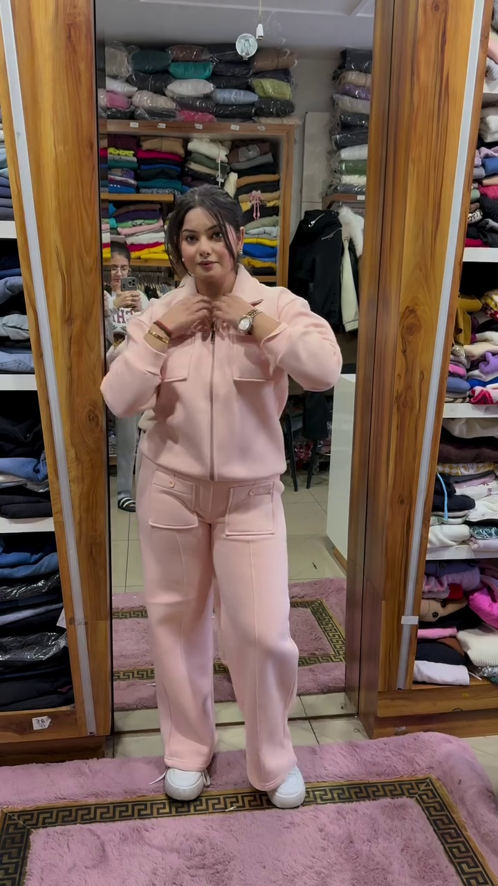 ππ§ "Blush Velocity" β Soft Pink Zip-Up Tracksuit for Lounge, Lift & Leisure π§π