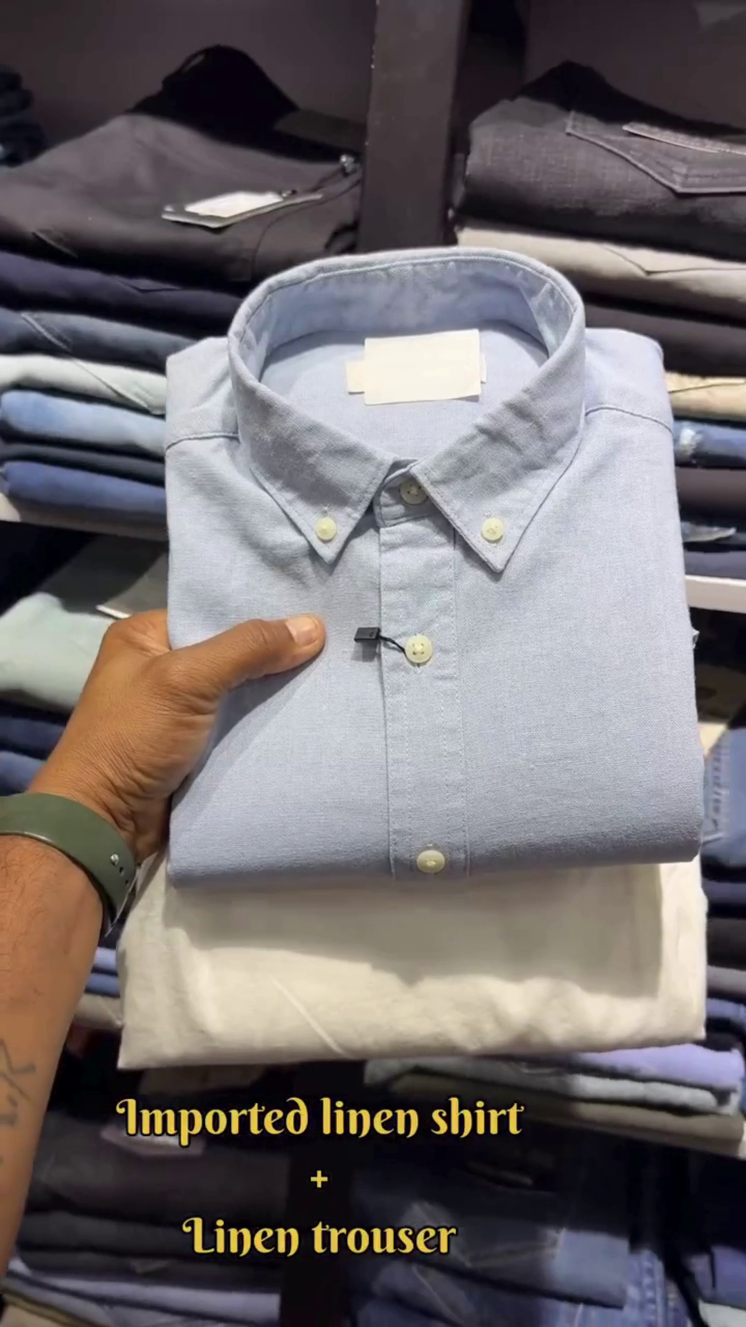 "Azure Drift Imported Linen Shirt with Cloud White Trousers β A Coastal Dream in Motion" ππ¬οΈπποΈ