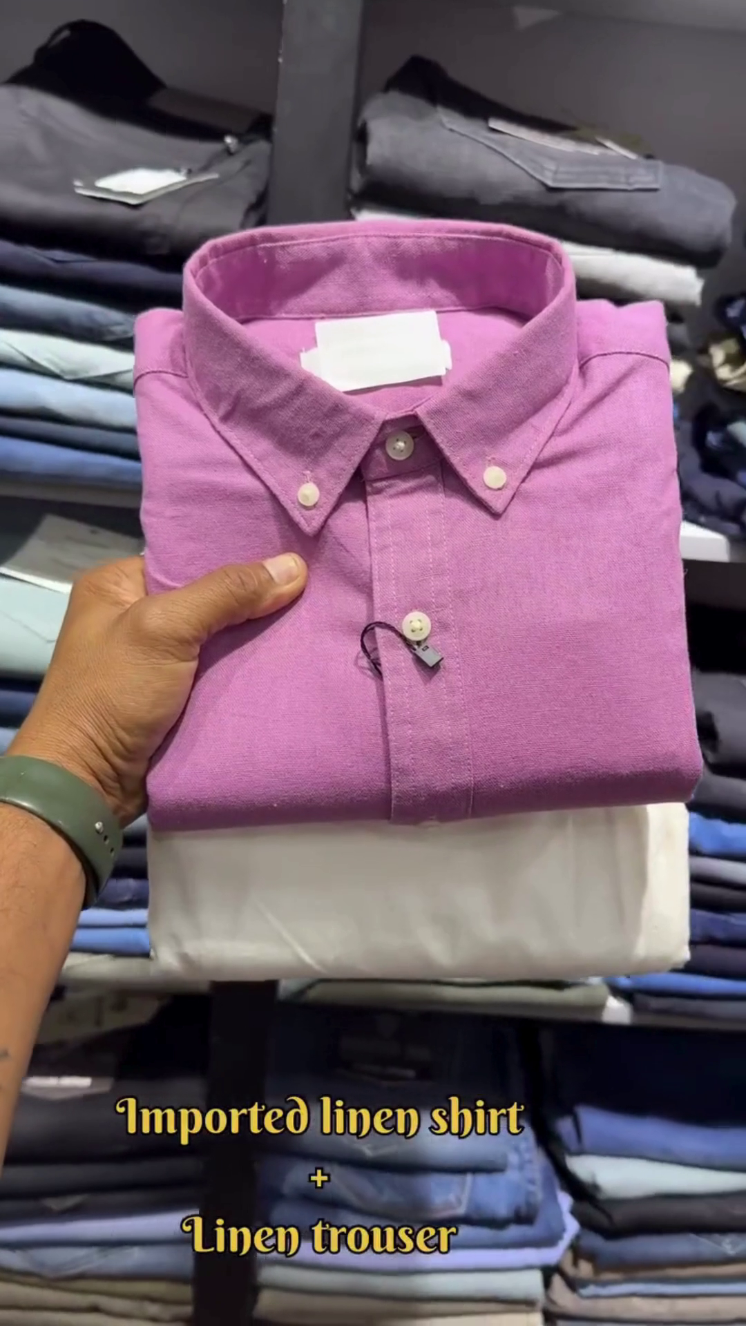 "Azure Drift Imported Linen Shirt with Cloud White Trousers β A Coastal Dream in Motion" ππ¬οΈπποΈ - Image 2