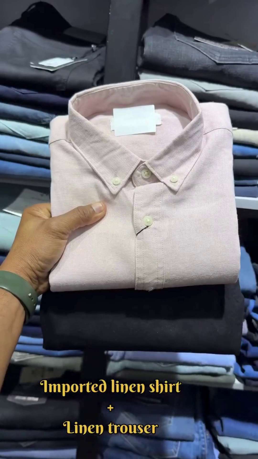 "Azure Drift Imported Linen Shirt with Cloud White Trousers β A Coastal Dream in Motion" ππ¬οΈπποΈ - Image 3