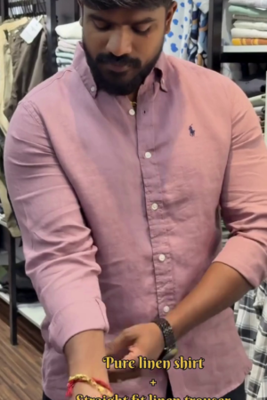 "Blush Horizon Pure Linen Shirt with Ivory Straight-Fit Trousers – A Breathable Blend of Softness & Sophistication" 🌸🤍🌬️🧵⌚