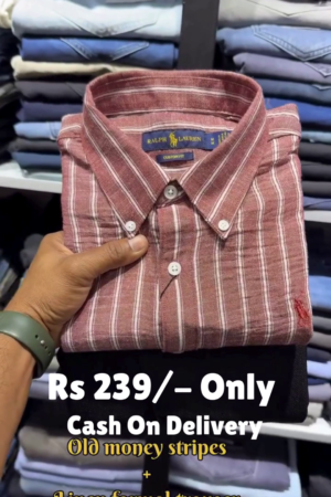 Old Money Maroon Stripe Shirt with Ivory Linen Formal Trousers – A Classic Revival of Timeless Elegance" 🍷📏🧵🤍🌟