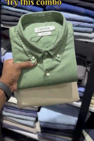 "Mint Whisper Cotton Blend Shirt with Sand Beige Trousers β A Refreshing Duo of Ease & Elegance" ππ¬οΈππ