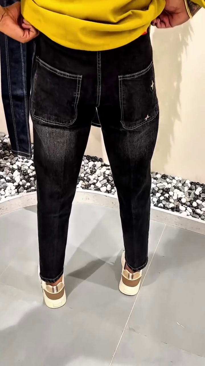 "Noir Stitch Denim Jeans with Golden Fade β A Bold Statement of Street Elegance" π€πβ‘π - Image 3