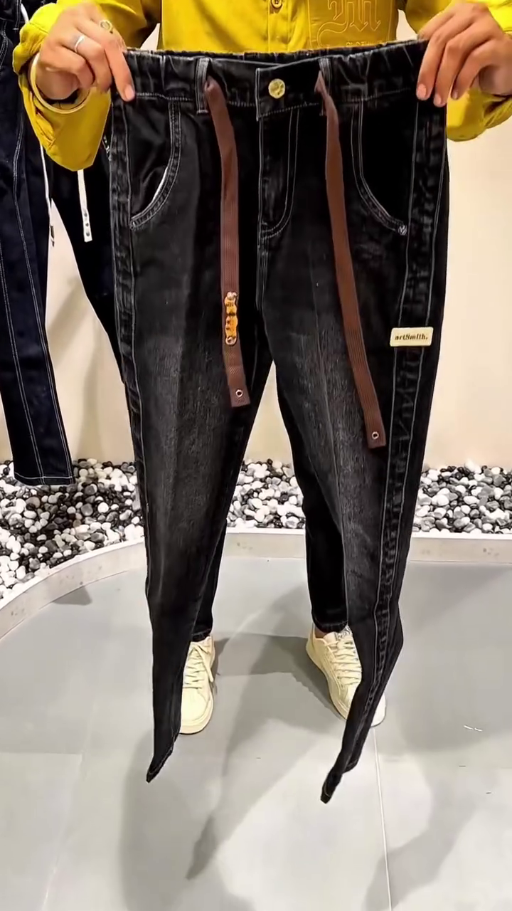 "Noir Stitch Denim Jeans with Golden Fade β A Bold Statement of Street Elegance" π€πβ‘π - Image 2