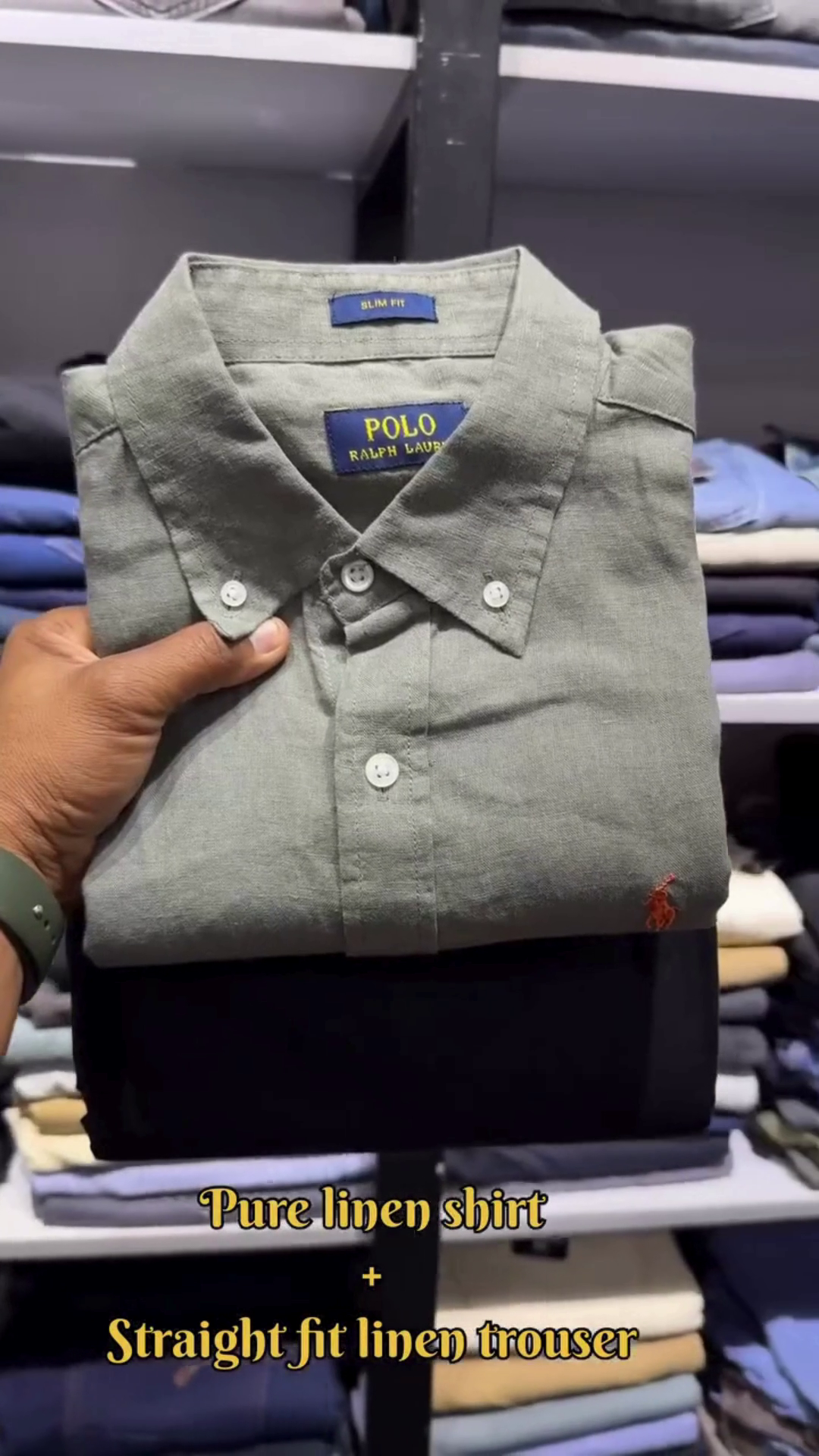 Dusty Mauve Pure Linen Shirt with Black Straight‑Fit Linen Trousers Set 💜🌿 - Image 3