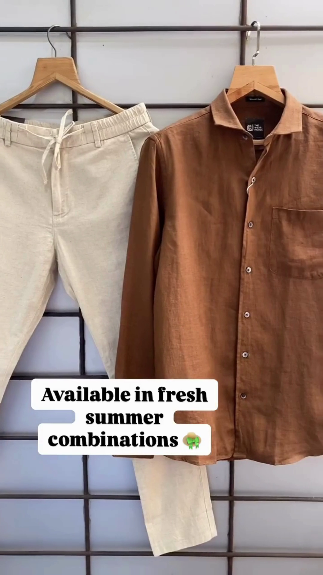 Sage Green Linen Band‑Collar Long‑Sleeve Shirt with Off‑White Drawstring Comfort Trousers Resort Co‑ord Set” 🌿 - Image 6