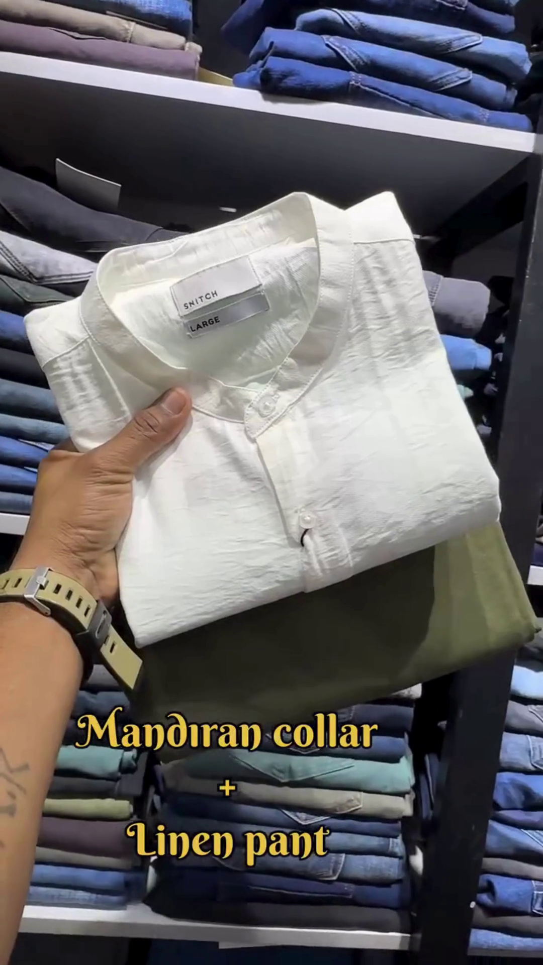 Classic Black Mandarin‑Collar Linen Shirt with Breathable Slim‑Fit Linen Trouser Co‑ord Set for Men” 🖤 - Image 4