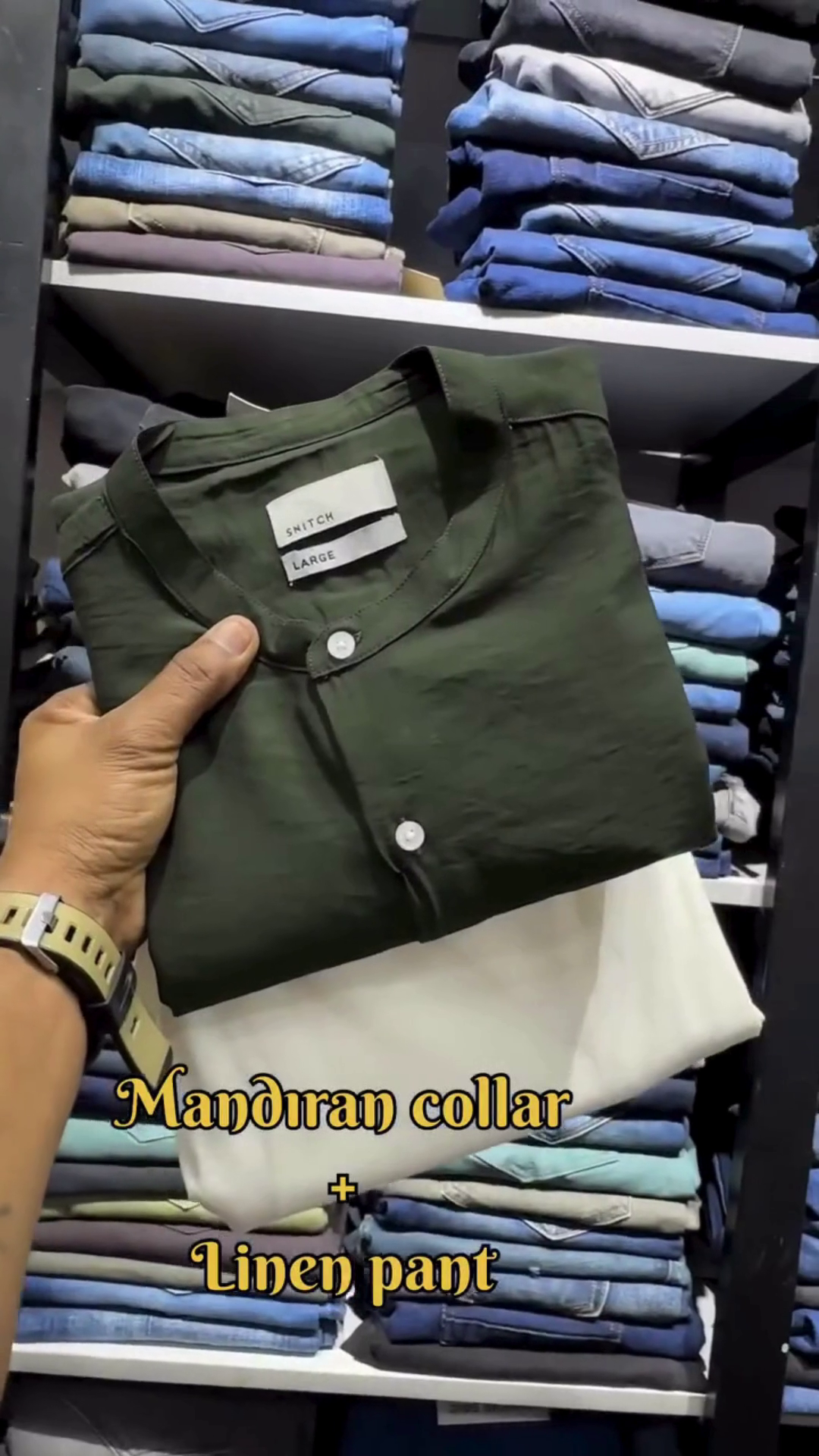 Classic Black Mandarin‑Collar Linen Shirt with Breathable Slim‑Fit Linen Trouser Co‑ord Set for Men” 🖤 - Image 3