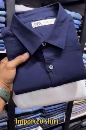 Deep Navy Imported Casual Shirt with White Drawstring Linen Comfort Trouser Co‑ord Set for Smart Vacation Wear” 💙