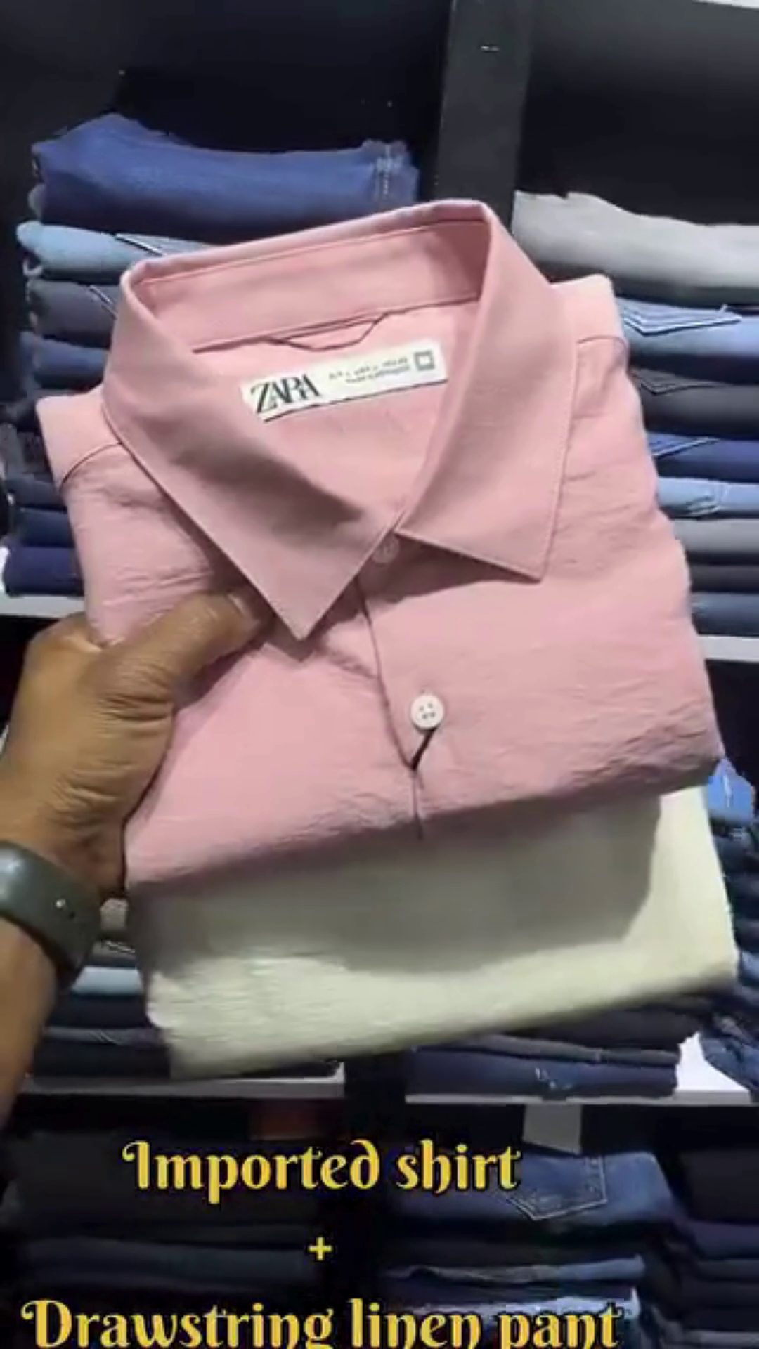 Deep Navy Imported Casual Shirt with White Drawstring Linen Comfort Trouser Co‑ord Set for Smart Vacation Wear” 💙 - Image 6