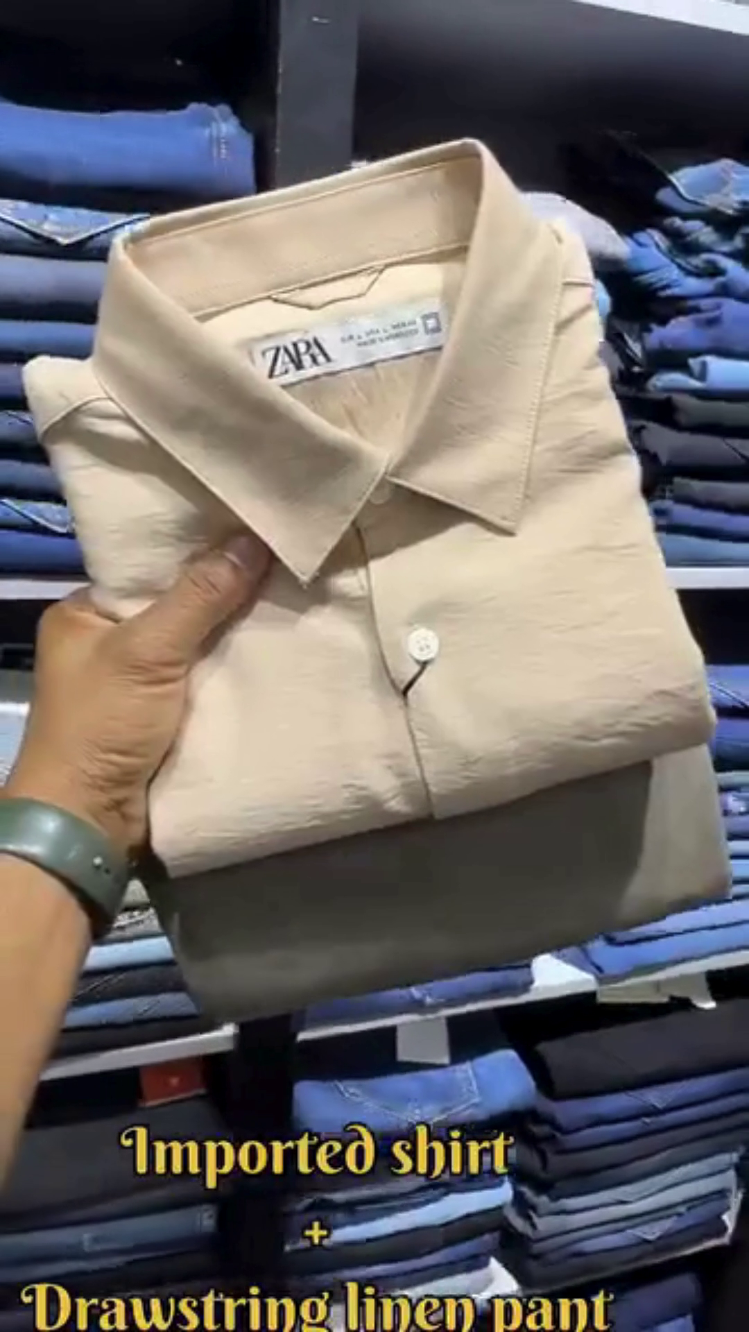 Deep Navy Imported Casual Shirt with White Drawstring Linen Comfort Trouser Co‑ord Set for Smart Vacation Wear” 💙 - Image 7