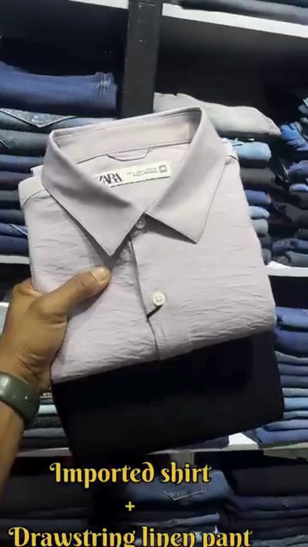 Deep Navy Imported Casual Shirt with White Drawstring Linen Comfort Trouser Co‑ord Set for Smart Vacation Wear” 💙 - Image 9