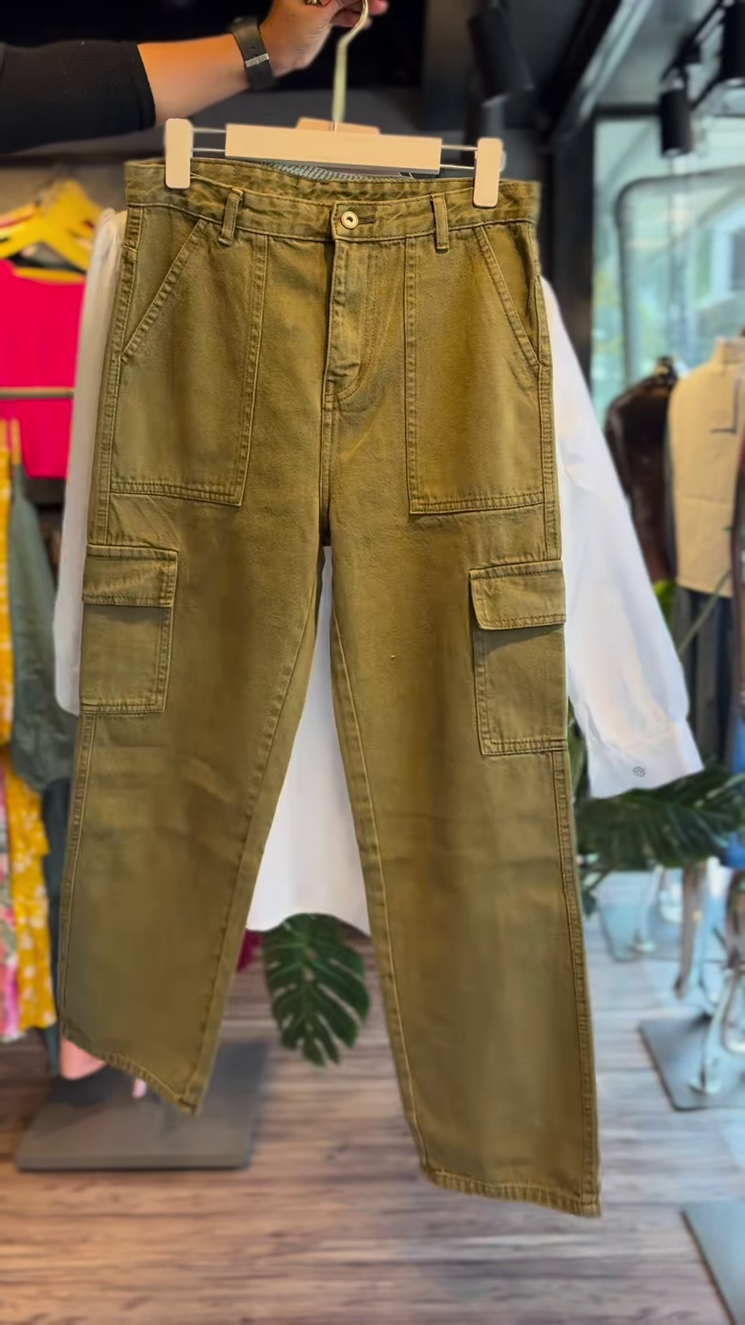 Olive Grove Ease – Embroidered Cotton Shirt & Pants Set - Image 2