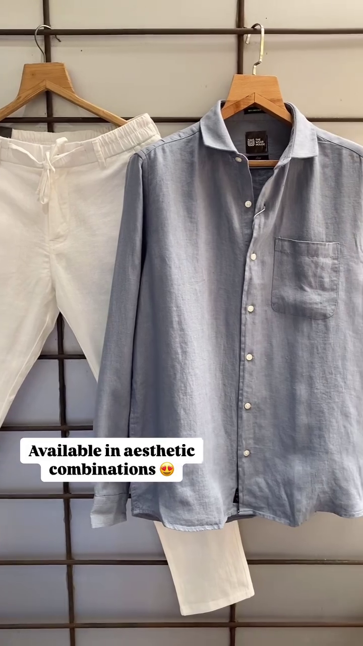 Premium Pure Linen Shirt & Comfort-Fit Drawstring Trouser Set for Men – Elegant Pastel Green Shirt with Classic Beige Pants | Breathable Summer Outfit | Casual & Semi-Formal Wear - Image 5