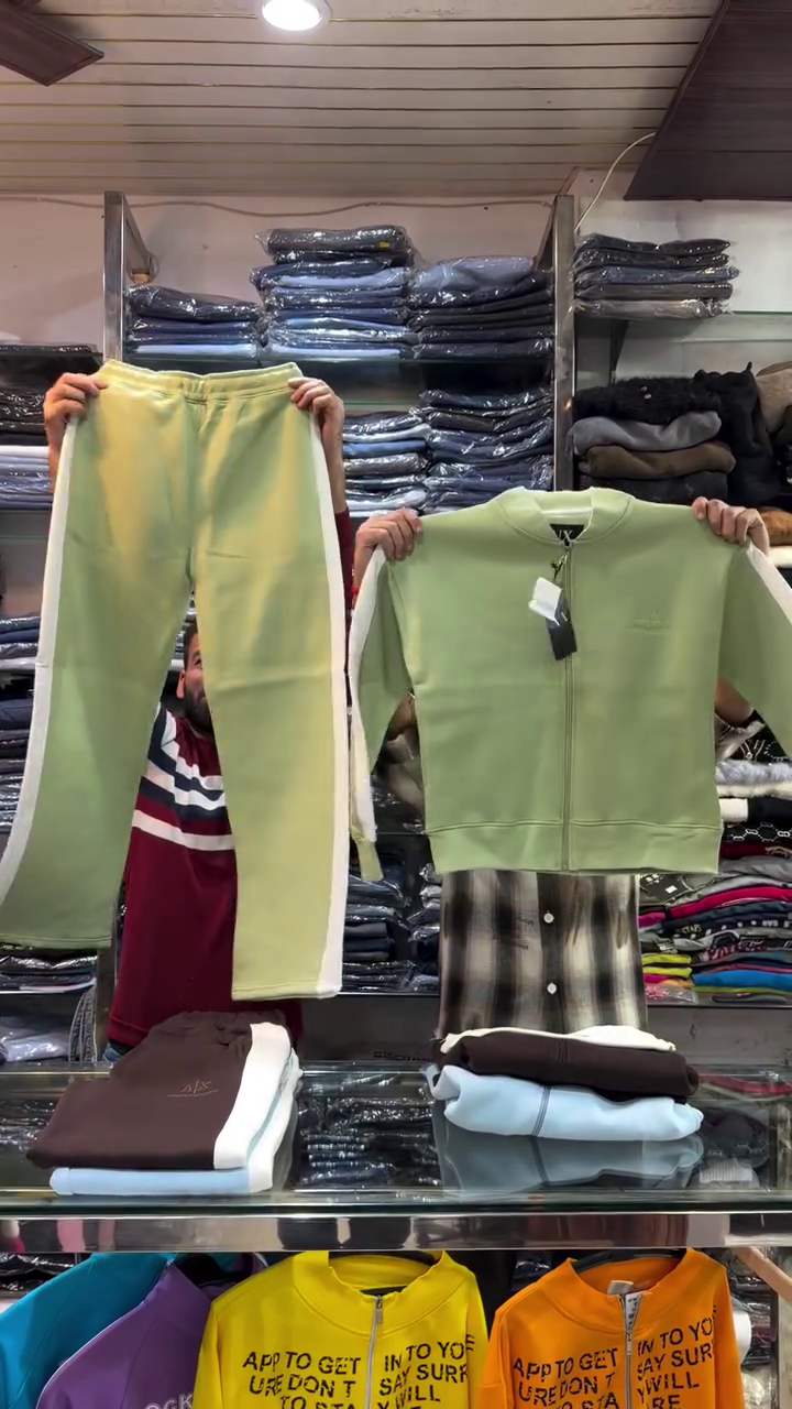 π Fresh Mint-Toned Side Stripe Zip-Up Tracksuit β Casual Activewear Co-ord Set (Top & Bottom)