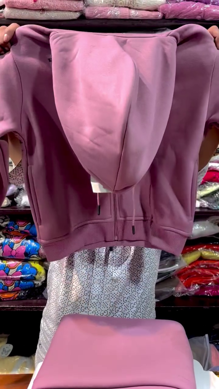 π Orchid Mauve Zip-Front Sweatshirt β Classic Minimalist Winter Staple - Image 4