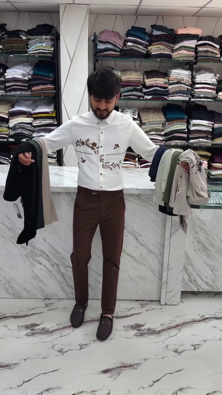 Midnight Bloom Embroidered Shirt ππΊ | Luxe Garden Edition - Image 5