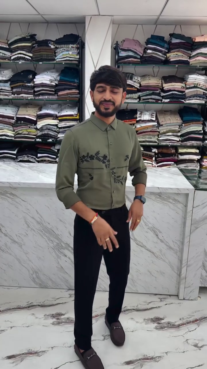 Midnight Bloom Embroidered Shirt ππΊ | Luxe Garden Edition - Image 2